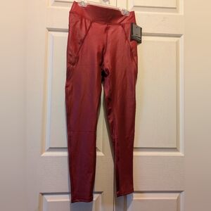 Rhubard Shiny Red Leggings Cycle House Powered By Marika Size S NWT